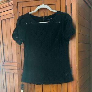 Forever 21 Black Floral Lace Blouse